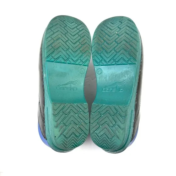 Dansko Translucent Clogs 41 Black Green Blue Slip On Rubber Professional Shoes