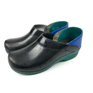 Dansko Translucent Clogs 41 Black Green Blue Slip On Rubber Professional Shoes