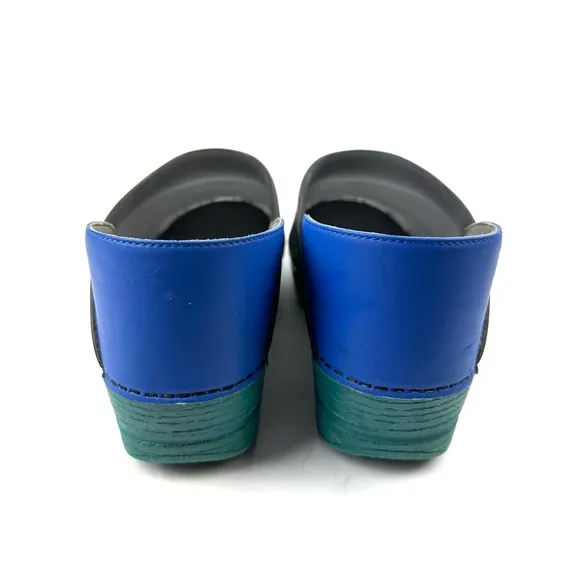 Dansko Translucent Clogs 41 Black Green Blue Slip On Rubber Professional Shoes