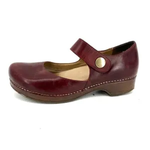 Dansko Women's Beatrice Red Leather Mary Jane Clogs Heels Comfort Shoe (42/11.5)