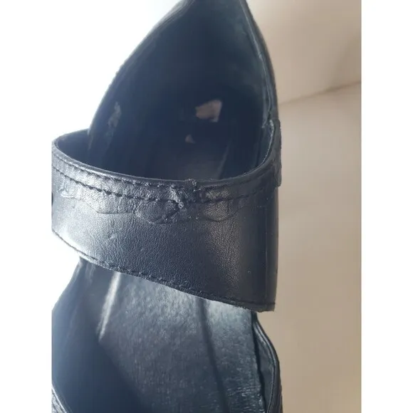 DANSKO Women's Black Leather Harlow Floral Applique Mary Jane Clogs Shoes 40/9.5