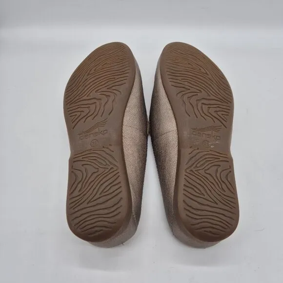 Dansko Women's Mules Shoes Size 38 Lexie Leather Slip-On Gray Metallic (175)