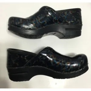 Dansko Women's Nursing Clogs Metallic Multi-Color Leopard Pattern Sz 41 US 10.5