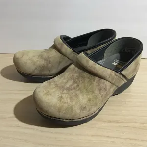 Dansko XP 2.0 Camo Clogs Tan Marbled Slip On Shoes Size 38 7.5-8 Nurse Comfort