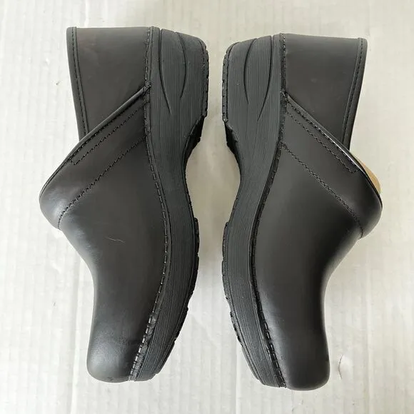 Dansko XP 2.0 Womens Black Leather Comfort Professional Working Clogs 38 Us 7.5