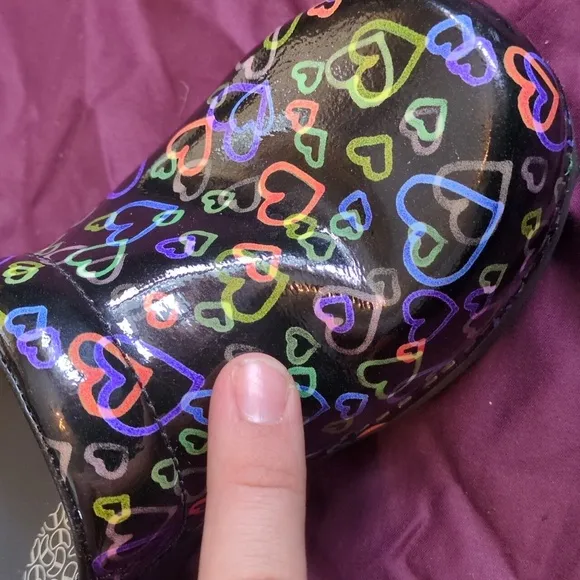 😍💥Dansko XP 2.0 Women's Clogs 37 (7 US) Black with hearts  😍💥LIKE NEW!!!!