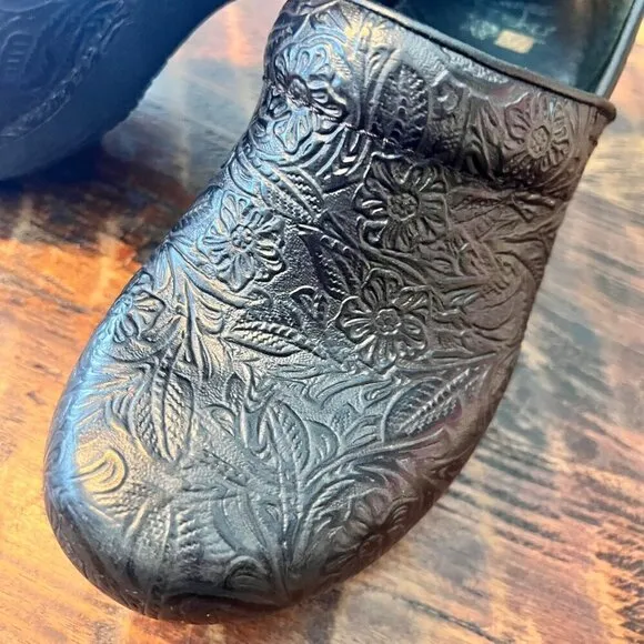 Dansko XP Floral Tooled Professional Clogs 37