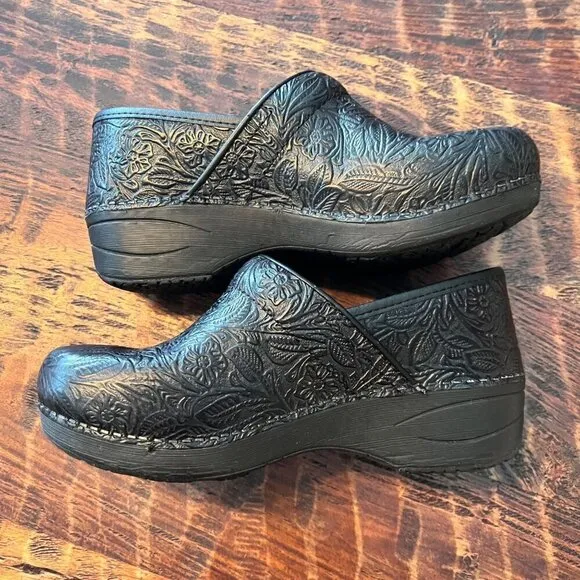 Dansko XP Floral Tooled Professional Clogs 37