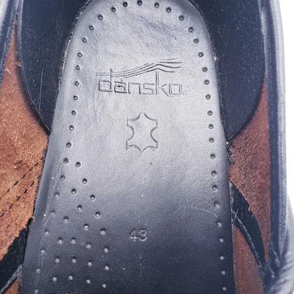 Dansko Professional Antique Brown Oiled Leather Platform Distressed Clogs 43