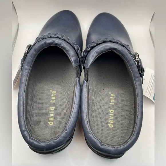 David Tate Women’s NWT Leather Clog Mules Slip On Comfortable Waterproof  8.5