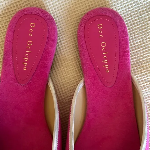Dee Ocleppo Athens terry-cloth mules,  fuchsia pink, size 10, NWOT Display Pair