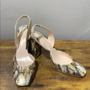 Deimille For Diane B Slingback Snakeskin Heels Size 8 (38)