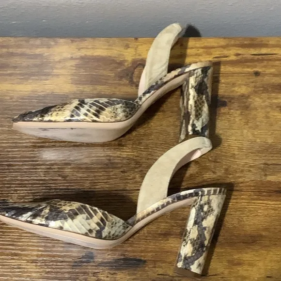 Deimille For Diane B Slingback Snakeskin Heels Size 8 (38)