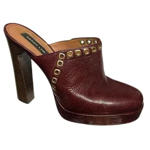 Derek Lam Leather Studded Platform Heeled Mules Size 7