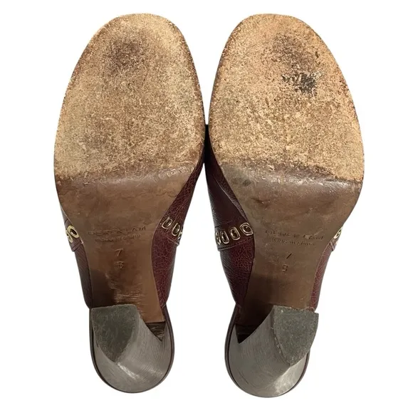 Derek Lam Leather Studded Platform Heeled Mules Size 7