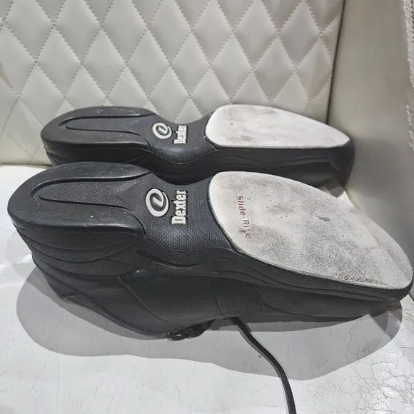 Dexter Mens Black Bowling Shoes Size 12 MEU 44.5 Slide-Rite Soles Comfortable &amp;