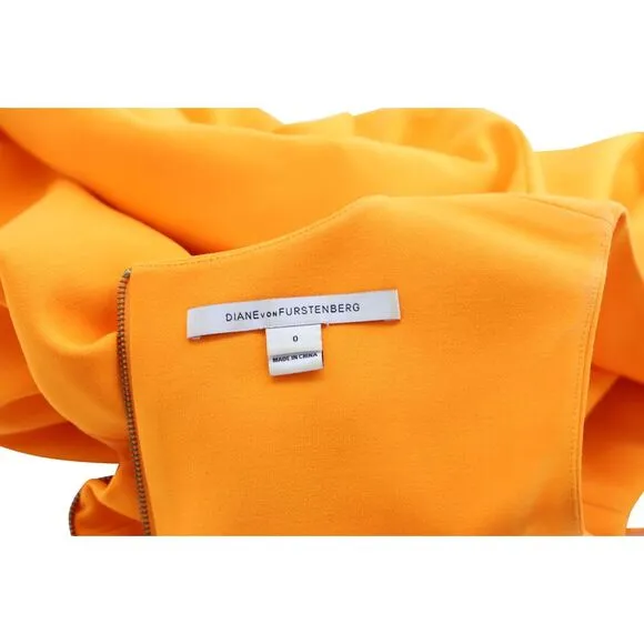 Diane Von Furstenberg Carrie A-Line Dress in Orange Polyester