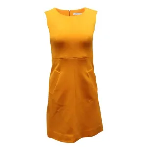 Diane Von Furstenberg Carrie A-Line Dress in Orange Polyester