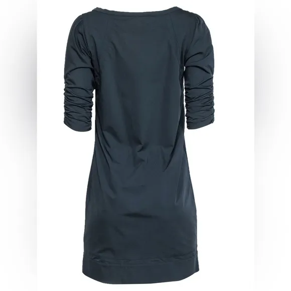 Diane Von Furstenberg - Dark Grey Dress W/ Ruched Short Sleeves Size 12