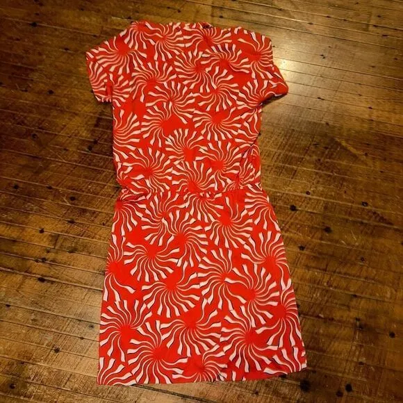 Diane von Furstenberg red Dione Hermera silk 6 dress