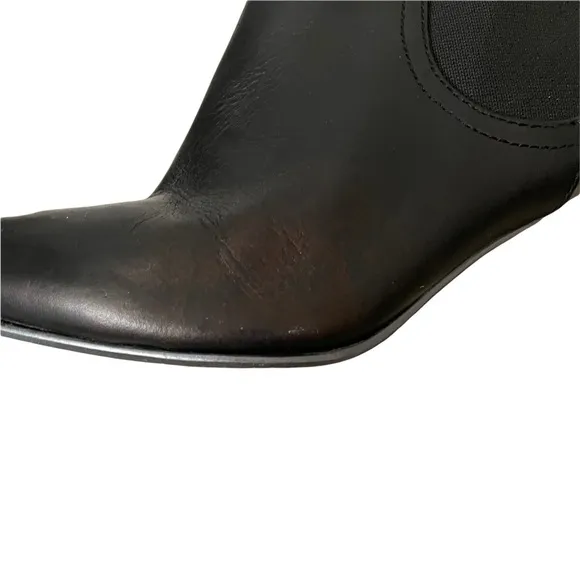 Diesel Black Leather Chelsea Ankle Boots US 6 Drinky Party Kitten Heel Metallic