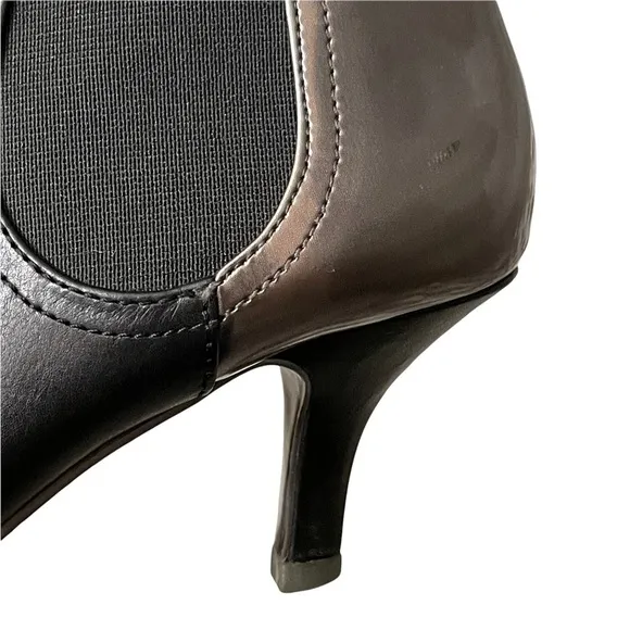 Diesel Black Leather Chelsea Ankle Boots US 6 Drinky Party Kitten Heel Metallic