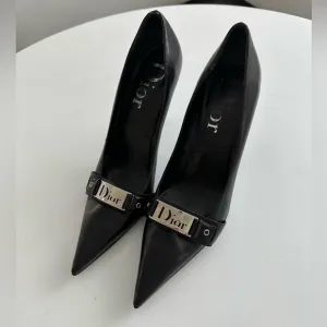 Dior bondage buckle Black kitten heels