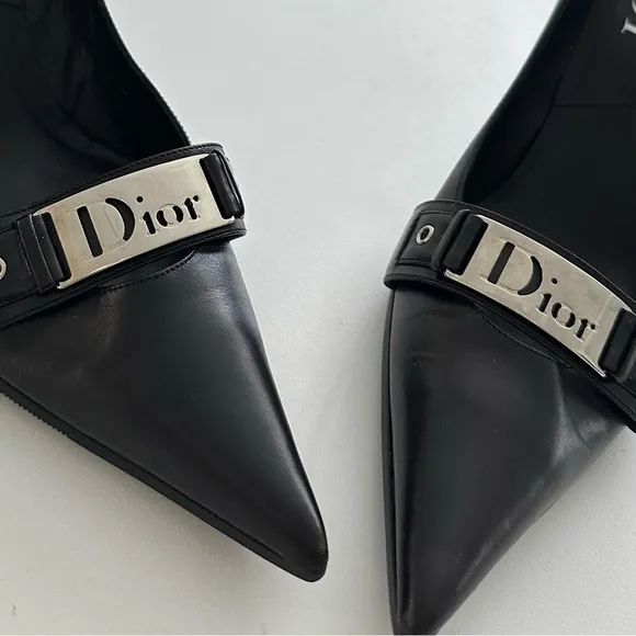 Dior bondage buckle Black kitten heels