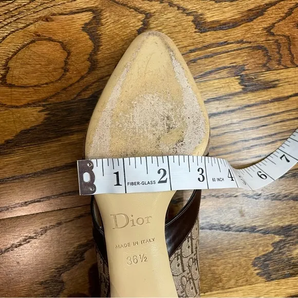 Dior Brown and Cream Kitten Heels Vintage