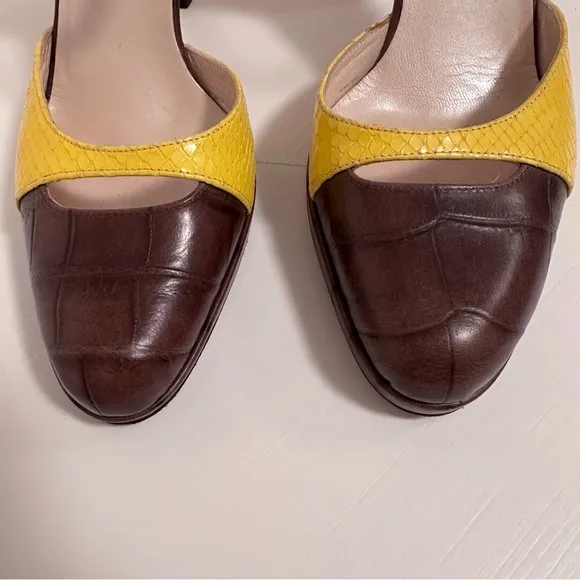 Dior Maryjane High Heels - Brown and Yellow Eu 36.5