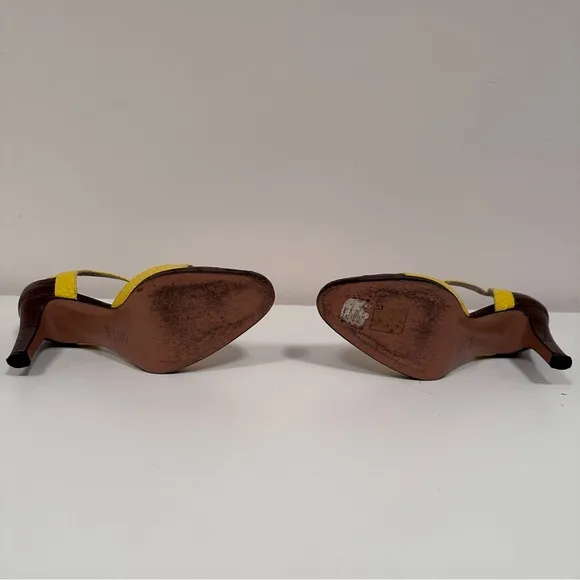 Dior Maryjane High Heels - Brown and Yellow Eu 36.5