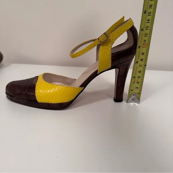 Dior Maryjane High Heels - Brown and Yellow Eu 36.5