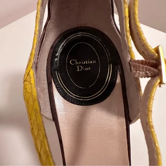 Dior Maryjane High Heels - Brown and Yellow Eu 36.5