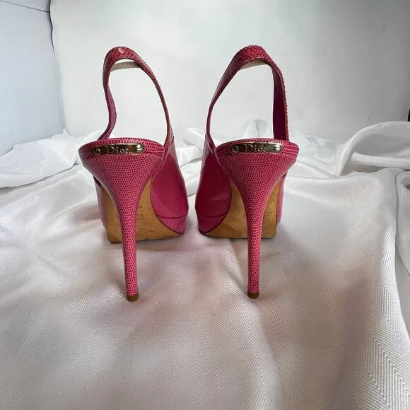Dior Miss Dior Patent Leather Slingback Pumps in Fuschia Size IT 41 US 11