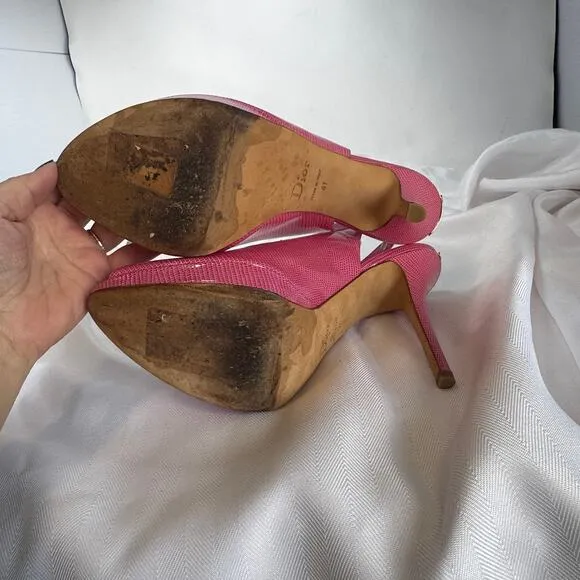 Dior Miss Dior Patent Leather Slingback Pumps in Fuschia Size IT 41 US 11