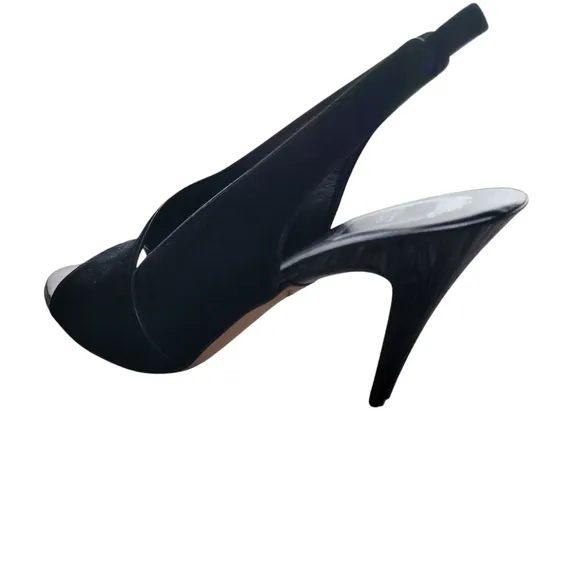 DIOR TANGO Elegant Black Suede Slingback  Women's Heels Sandals