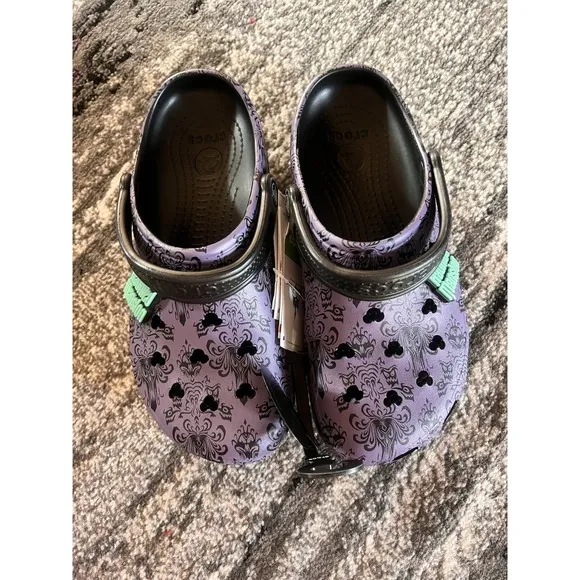 Disney Parks The Haunted Mansion Wallpaper Adult Clogs Crocs Size 4M/6W