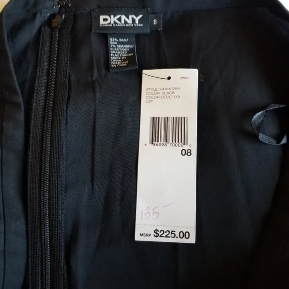 DKNY Black Silk Slip Skirt, Size 8, NWT, Y2K