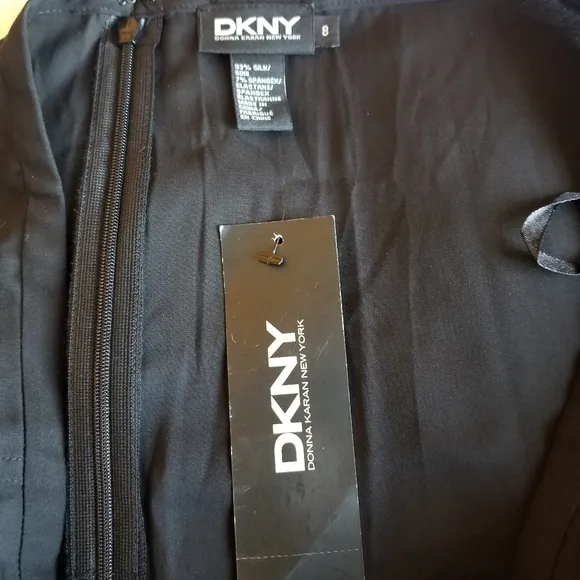 DKNY Black Silk Slip Skirt, Size 8, NWT, Y2K