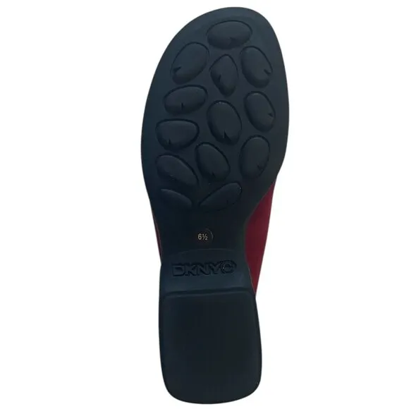 DKNY Red Suede Soft Leather Slip On Clogs Womens Size 6.5M