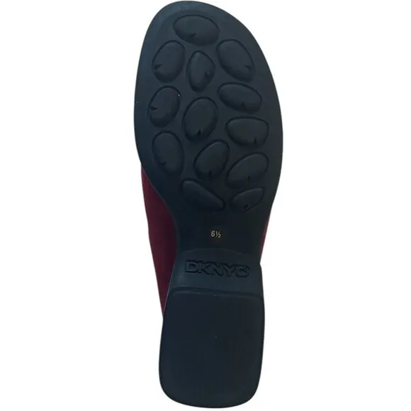 DKNY Red Suede Soft Leather Slip On Clogs Womens Size 6.5M