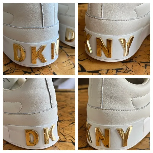 DKNY Studz Leather Embellished Buckled Slip On Sneakers K1060662 - Womens 8