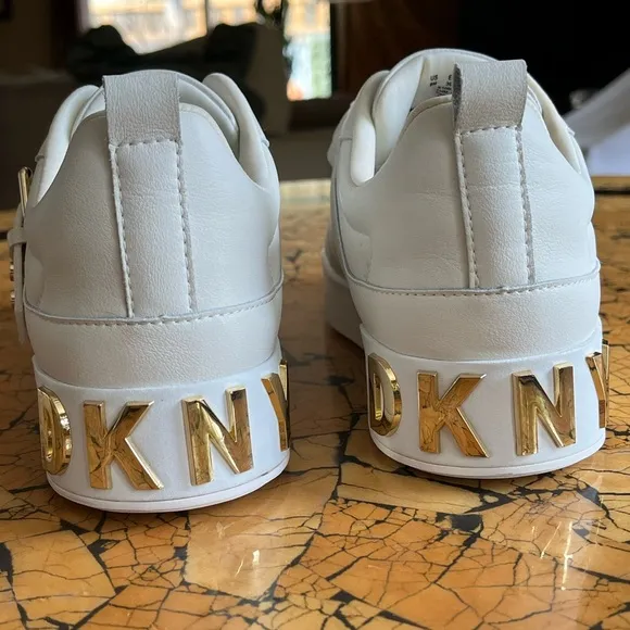 DKNY Studz Leather Embellished Buckled Slip On Sneakers K1060662 - Womens 8