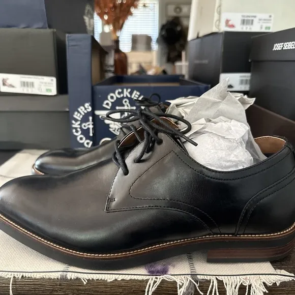 Dockers Mens Braden Plain-toe Dress Lace Up Oxford Shoes Size 10 M