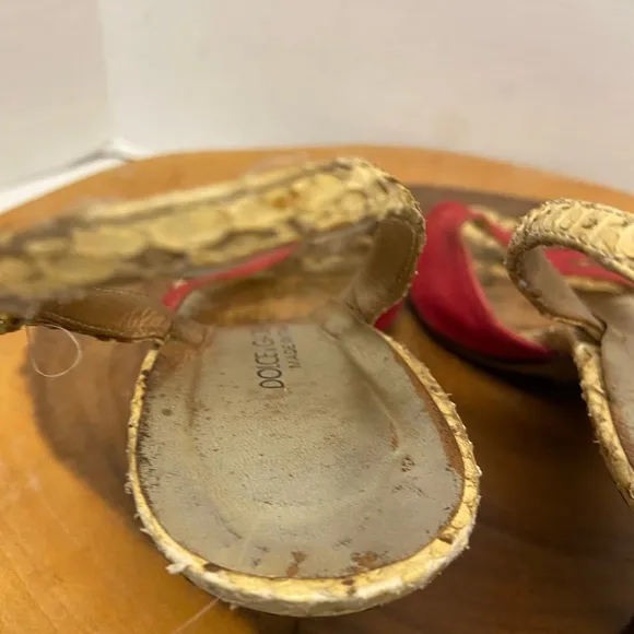 Dolce &amp; Gabana  snake Skin  Slingback Heels