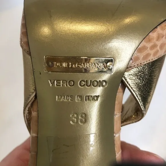 Dolce &amp; Gabbana real snake slingback pumps 38