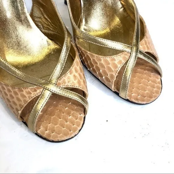 Dolce &amp; Gabbana real snake slingback pumps 38