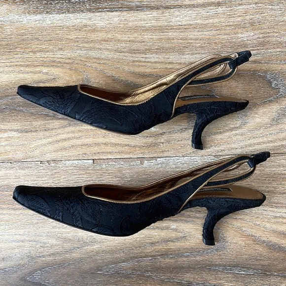 Dolce &amp; Gabbana Vintage Lace Slingback Heels