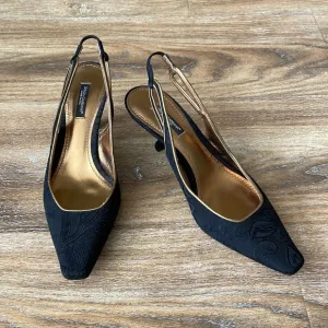 Dolce &amp; Gabbana Vintage Lace Slingback Heels