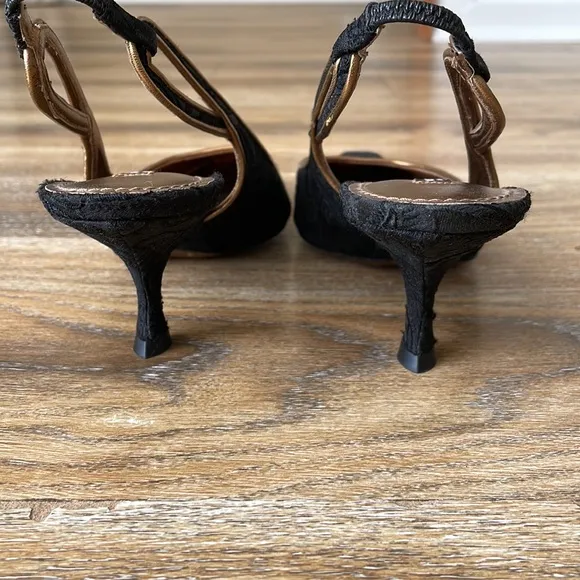 Dolce &amp; Gabbana Vintage Lace Slingback Heels